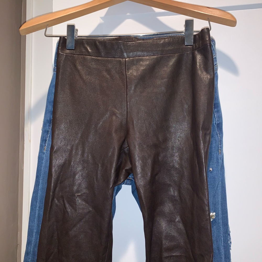 Dark Brown Faux Leather Leggings - Picture 5 of 5